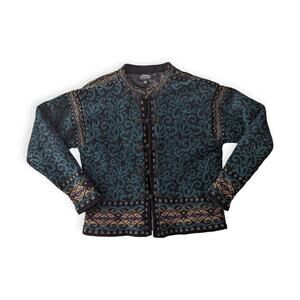 Fabulous ICELANDIC DESIGN Forest Green Chenille Cardigan Jacket